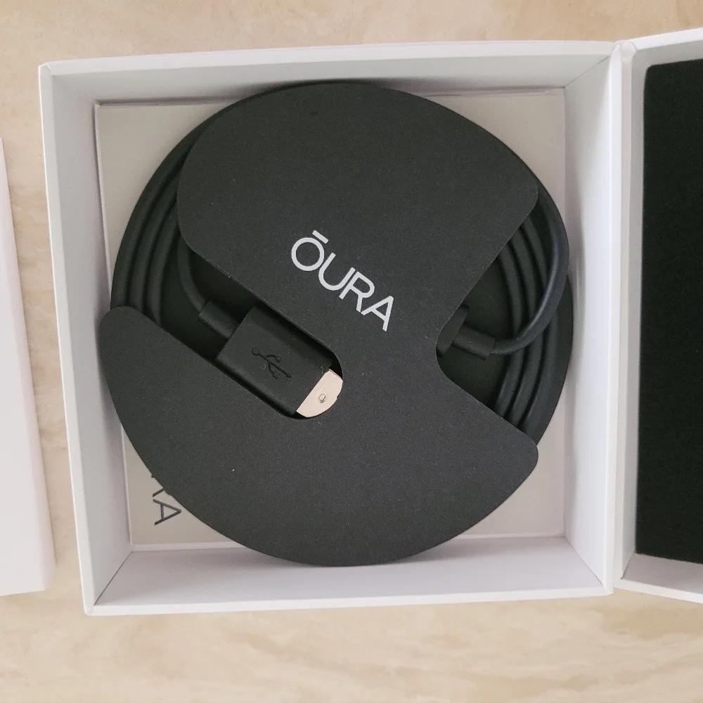 Oura Ring Gen 3 Horizon In Black, Size 9 | Like New | Box & Charger Included